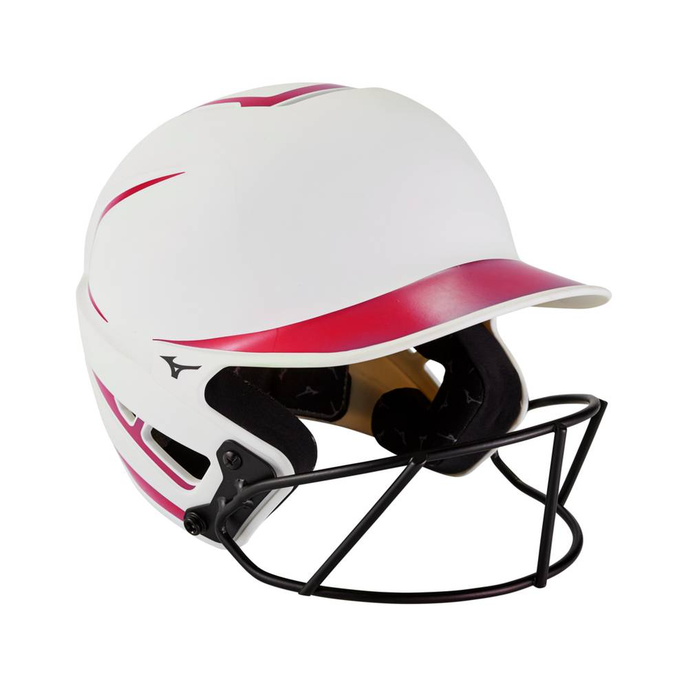 Casco Mizuno F6 Fastpitch Softball Batting Donna - Bianche/Rosse - 17620-BNTO